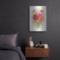 'Zinnia Joy Burst' by Veve – Metal Wall Art, 12x16 room view