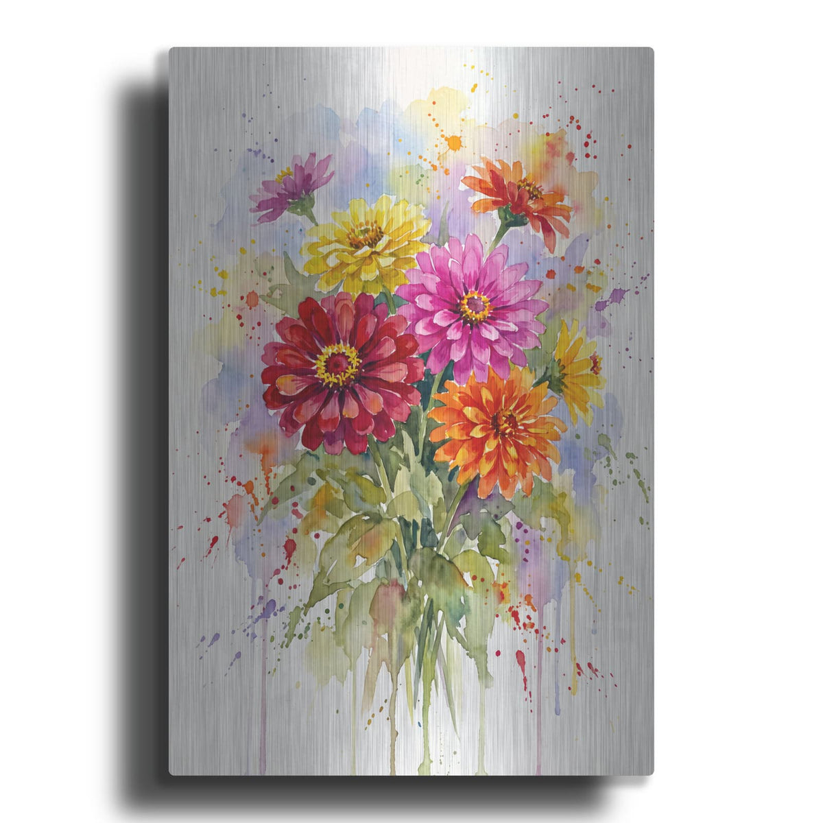 'Zinnia Joy Burst' by Veve – Metal Wall Art