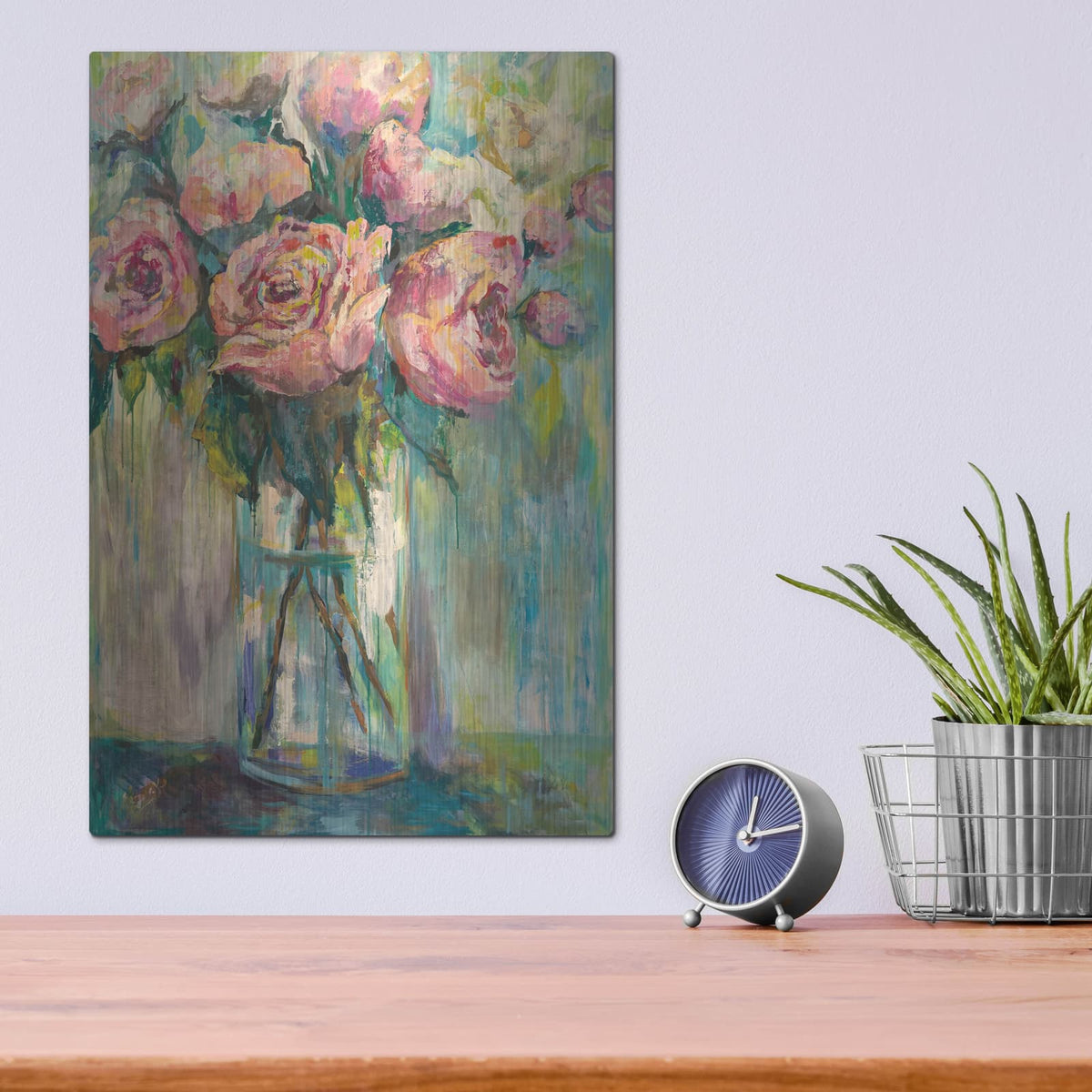 'Peony Play' by Jeanette Vertentes – Metal Wall Art, 12x16 room view