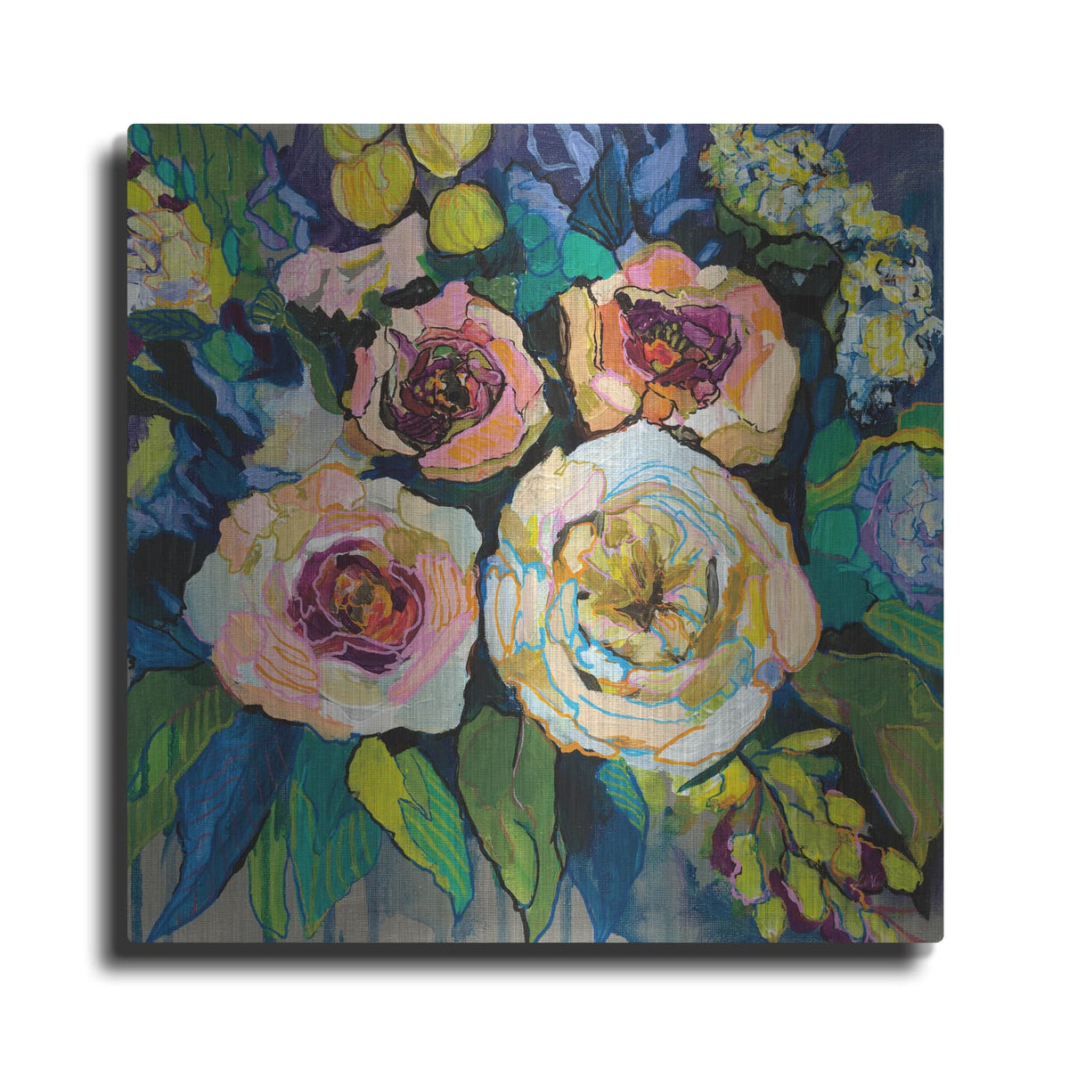 'Peony Garden' by Jeanette Vertentes – Metal Wall Art
