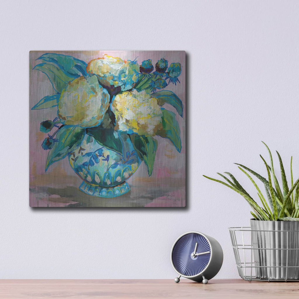 'Ginger Jar I' by Jeanette Vertentes – Metal Wall Art, 12x12 room view