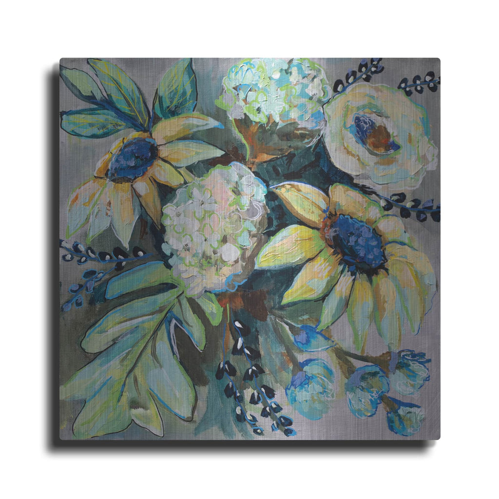 'Sage and Sunflowers II' by Jeanette Vertentes – Metal Wall Art