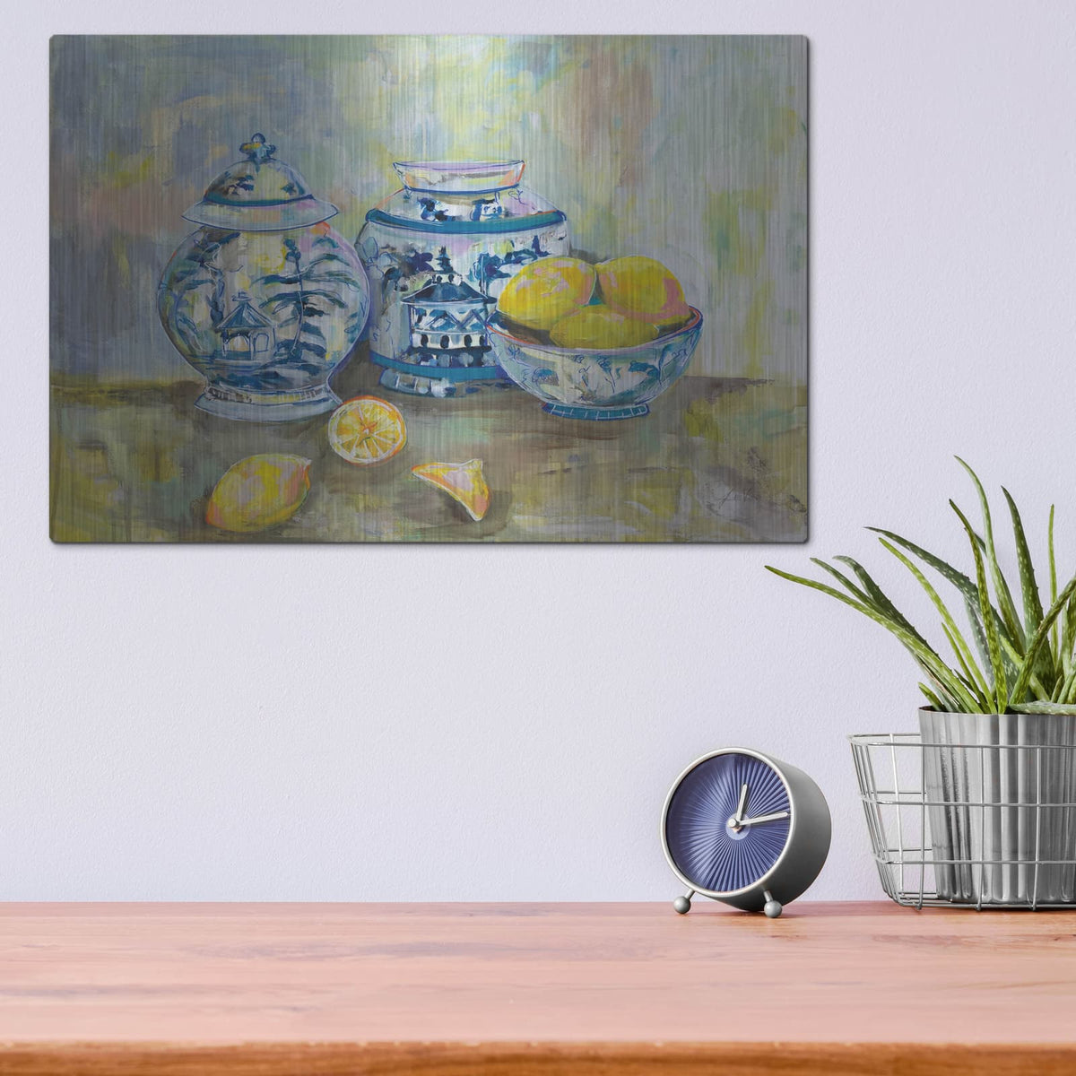 'Lemon Life' by Jeanette Vertentes – Metal Wall Art, 16x12 room view