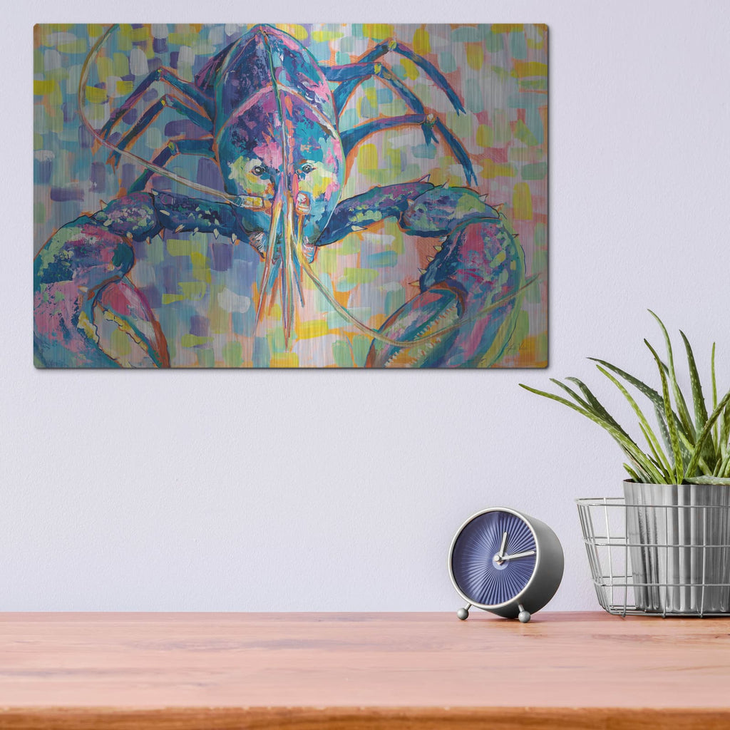 'Lilly Lobster II' by Jeanette Vertentes – Metal Wall Art, 16x12 room view