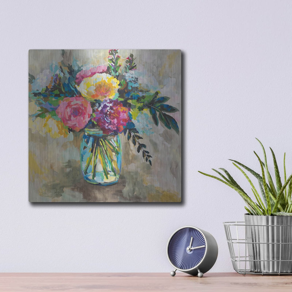 'Masons Bouquet' by Jeanette Vertentes – Metal Wall Art, 12x12 room view