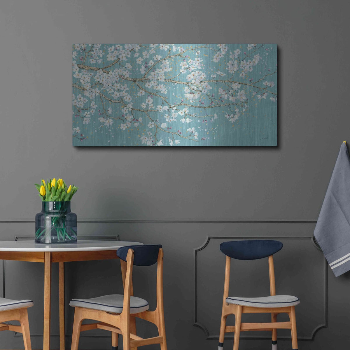 'April Breeze I TEAL' by James Wiens – Metal Wall Art, 48x24 room view