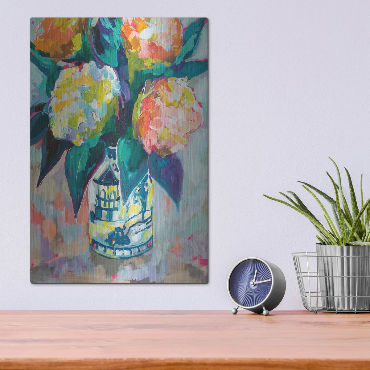 'Sunset Bouquet' by Jeanette Vertentes – Metal Wall Art, 12x16 room view