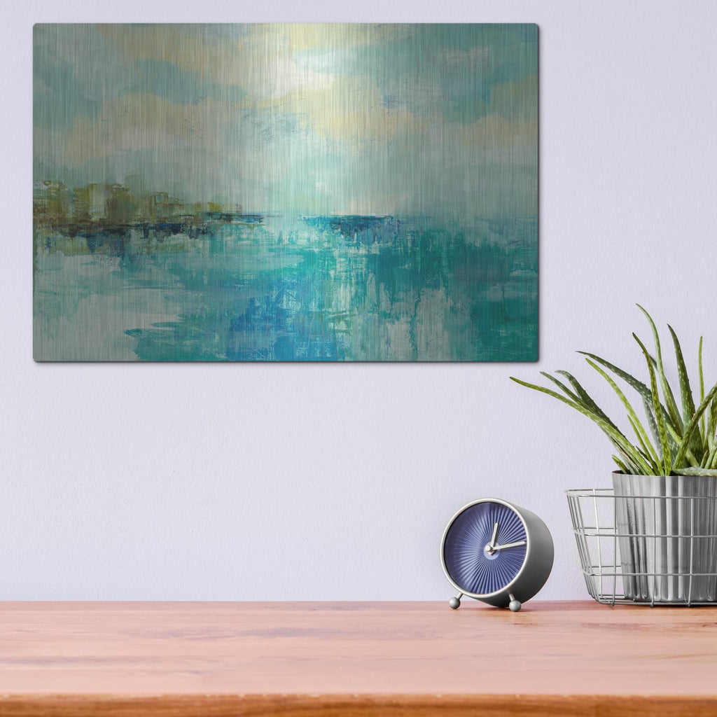 'Cliff Side Town' by Silvia Vassileva – Metal Wall Art, 16x12 room view