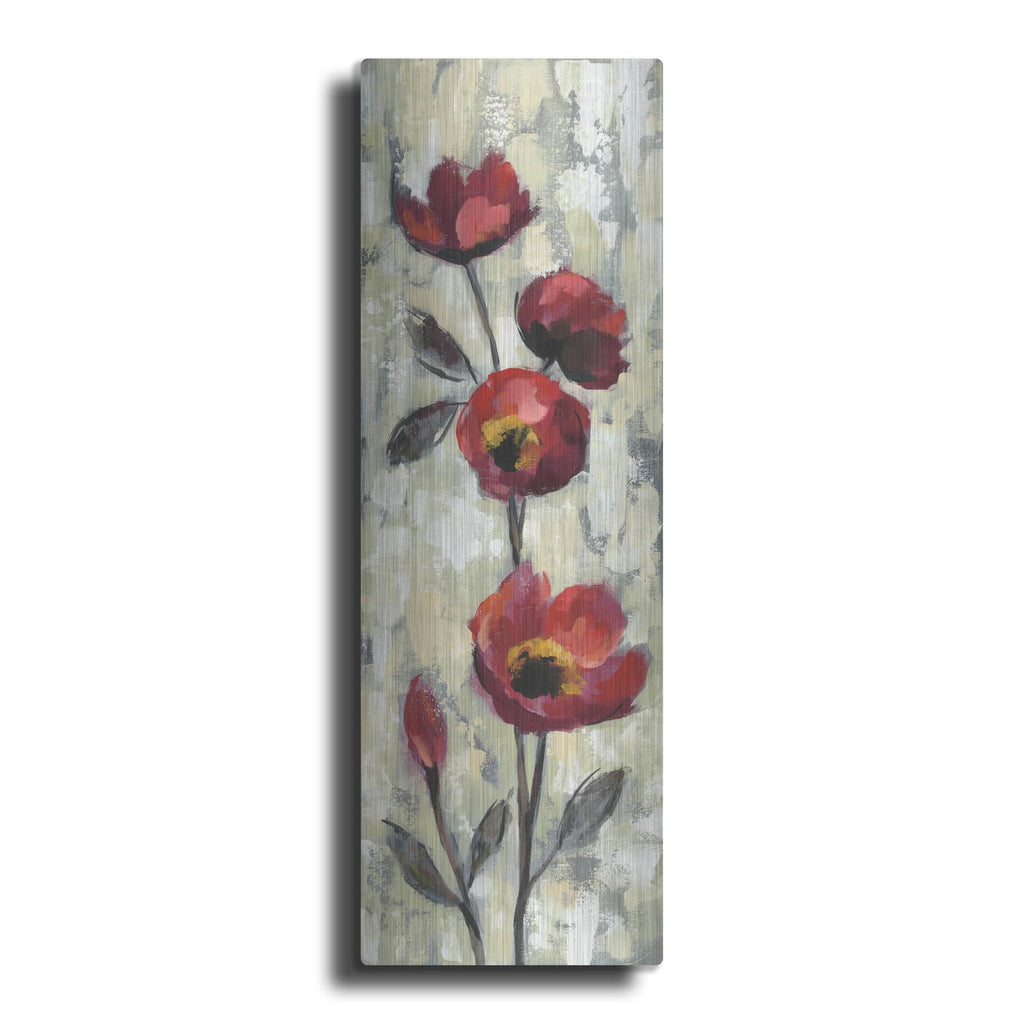 'Simple Red Floral I' by Silvia Vassileva – Metal Wall Art