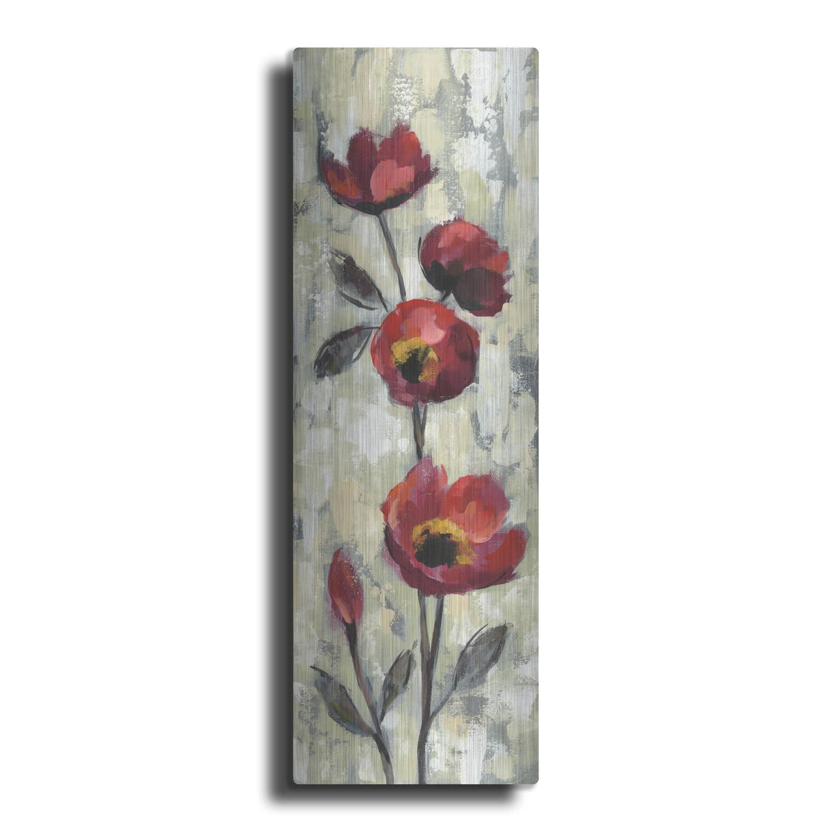 'Simple Red Floral I' by Silvia Vassileva – Metal Wall Art