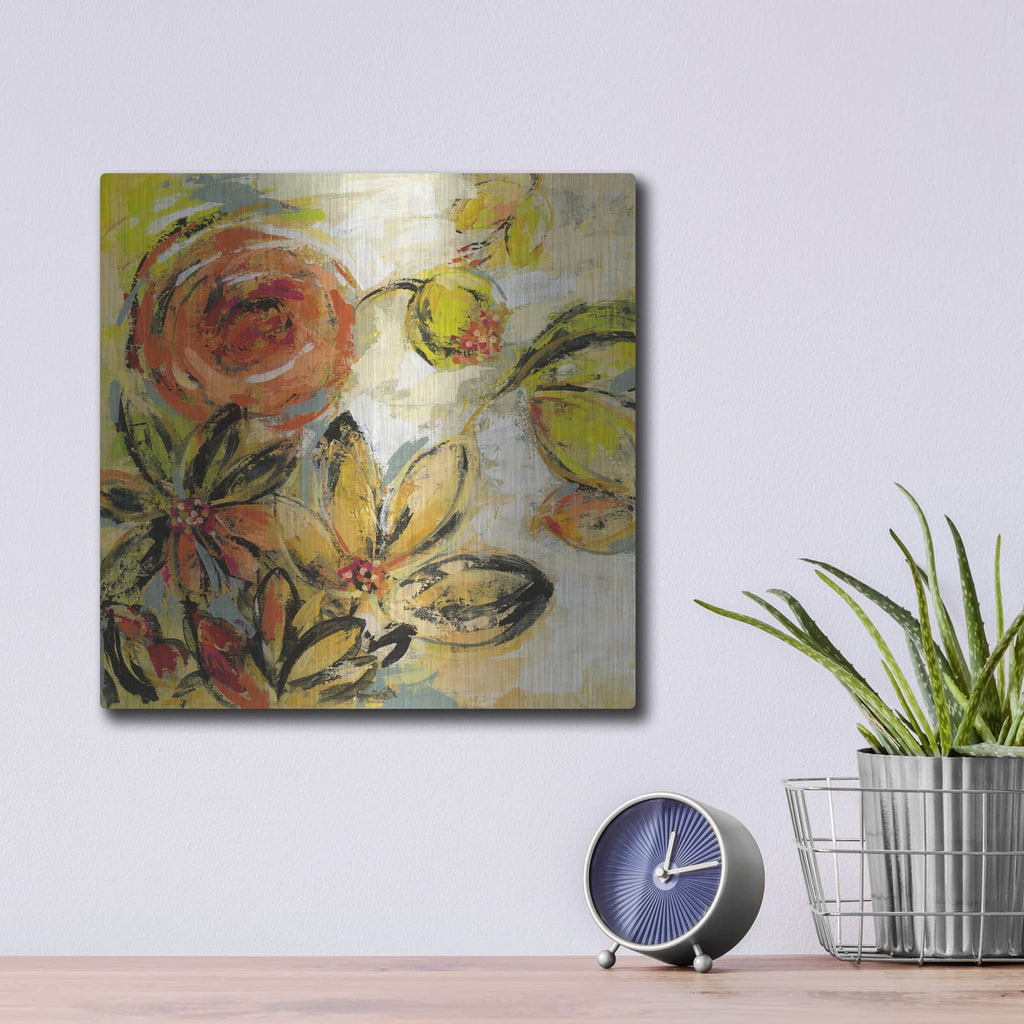 'Floral Joy' by Silvia Vassileva – Metal Wall Art, 12x12 room view