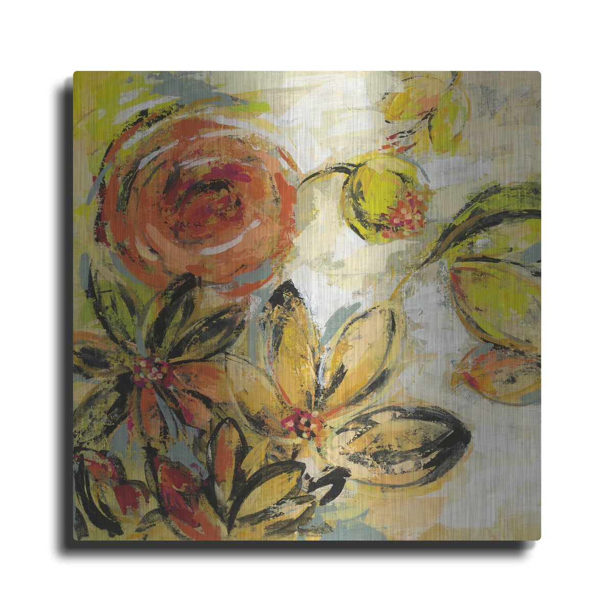 'Floral Joy' by Silvia Vassileva – Metal Wall Art