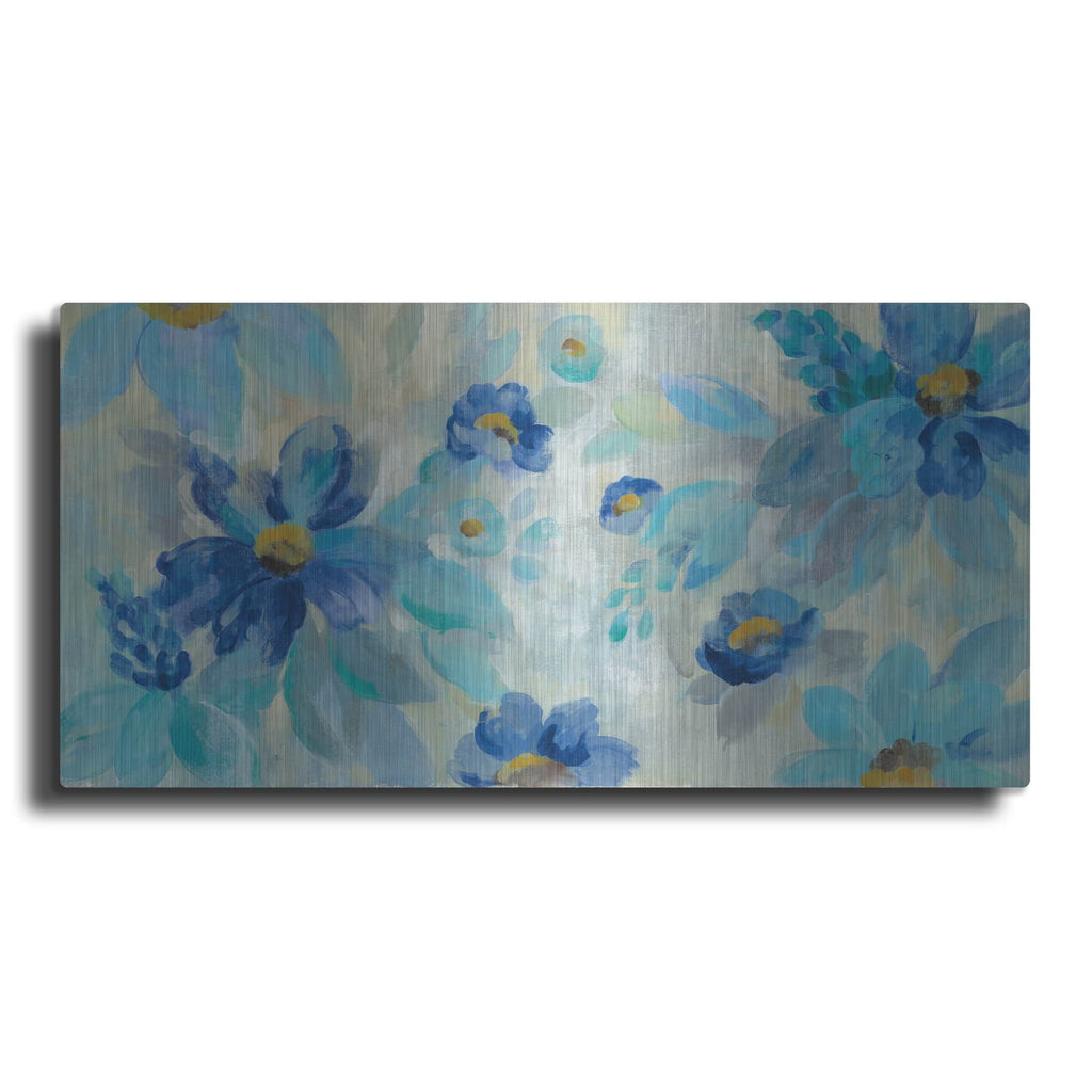 'Blue Flowers Whisper I' by Silvia Vassileva – Metal Wall Art