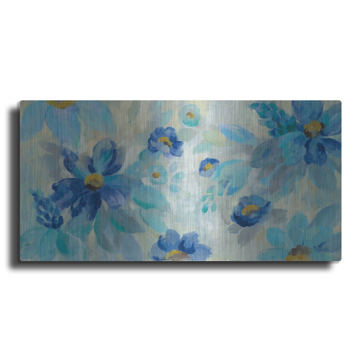 'Blue Flowers Whisper I' by Silvia Vassileva – Metal Wall Art