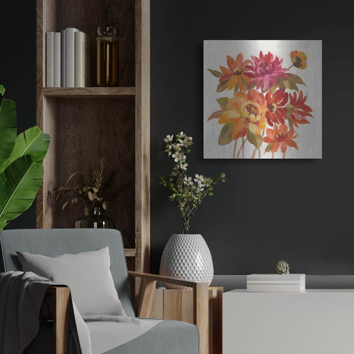 'English Garden I' by Silvia Vassileva – Metal Wall Art, 24x24 room view