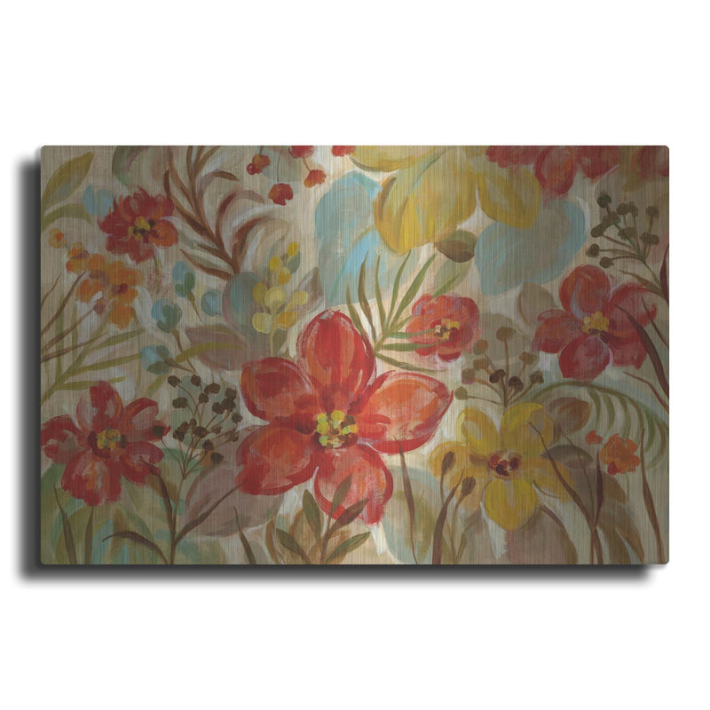 'Tropical Flowers' by Silvia Vassileva – Metal Wall Art