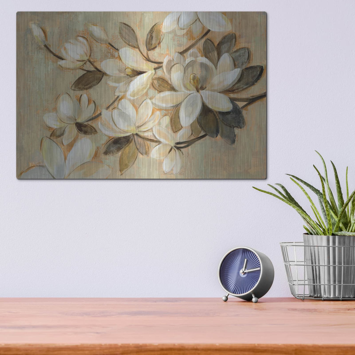 'Magnolia Simplicity' by Silvia Vassileva – Metal Wall Art, 16x12 room view