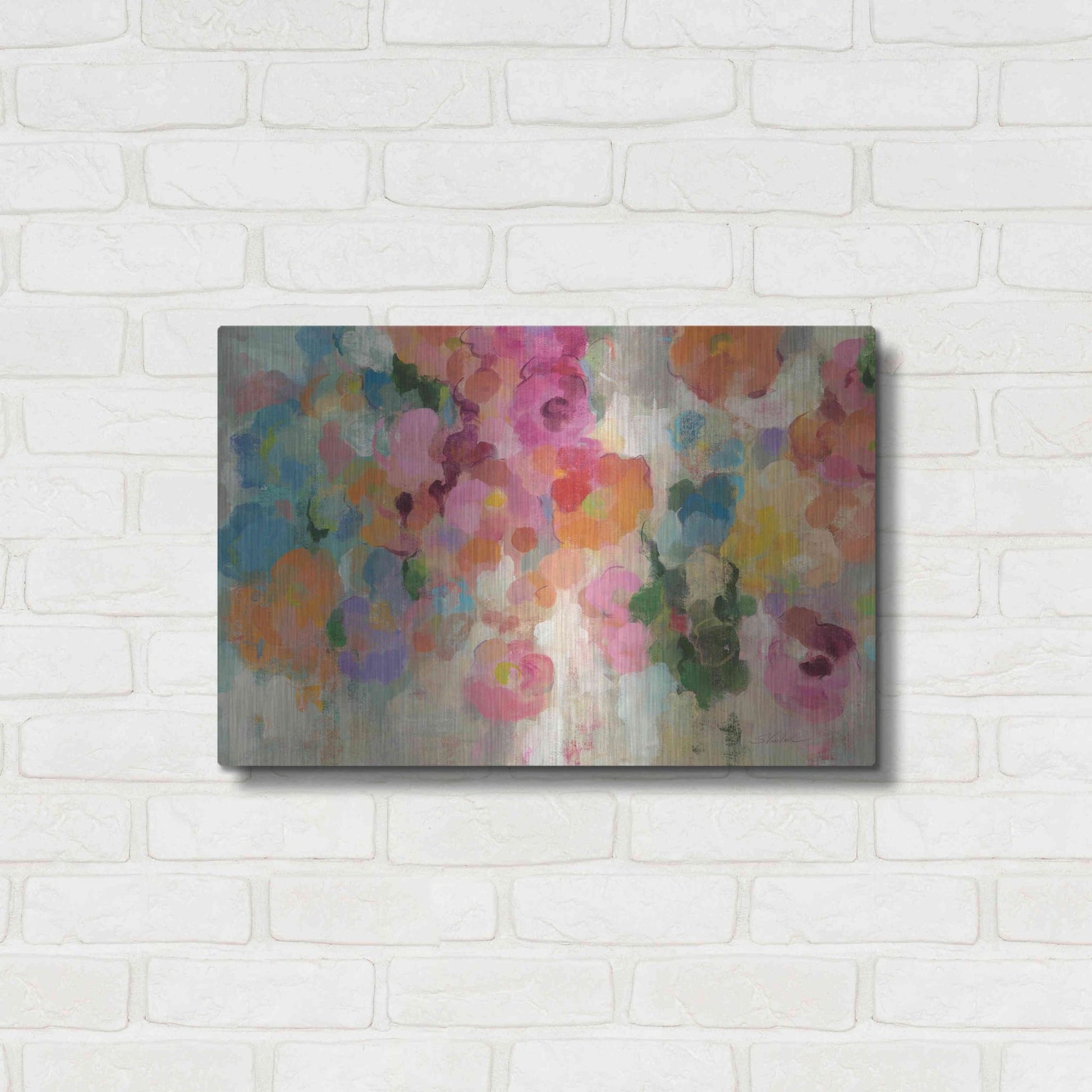 Luxe Metal Art 'Colorful Garden I' by Silvia Vassileva, Metal Wall Art,24x16