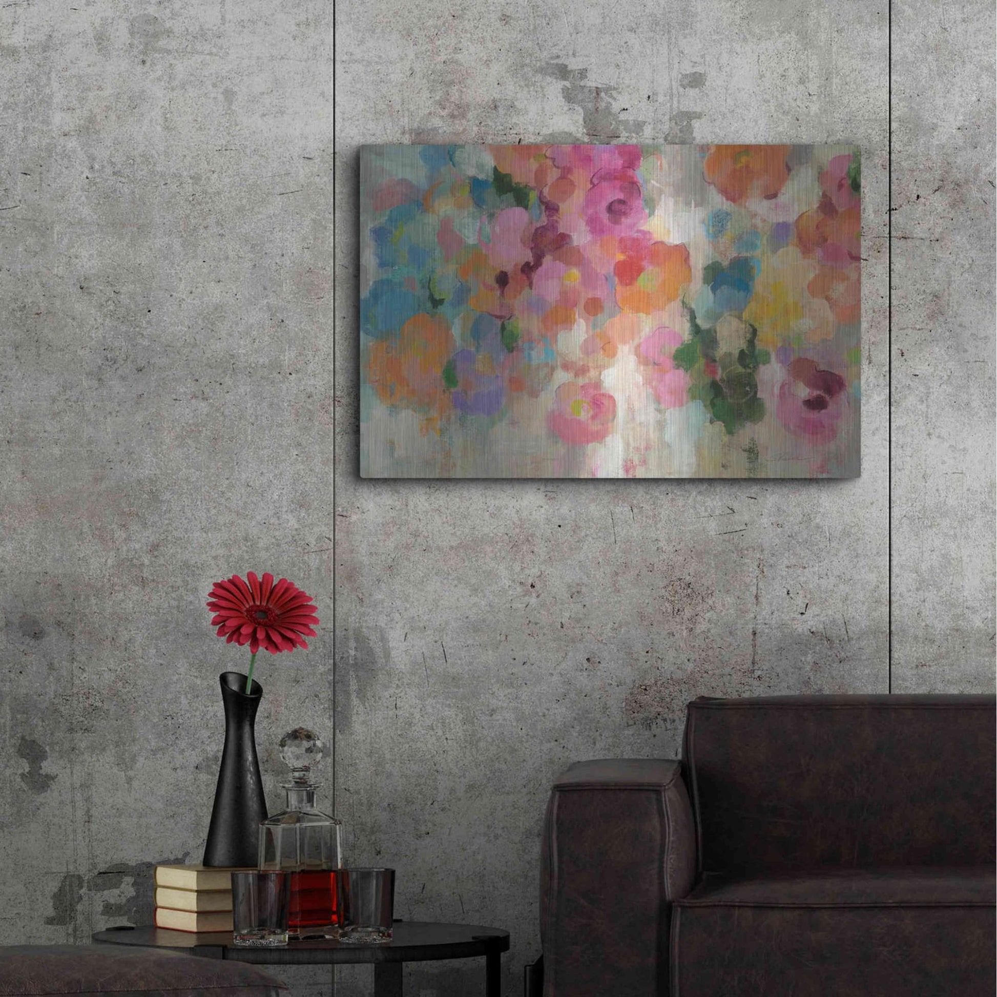 Luxe Metal Art 'Colorful Garden I' by Silvia Vassileva, Metal Wall Art,36x24