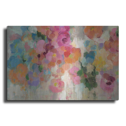 Luxe Metal Art 'Colorful Garden I' by Silvia Vassileva, Metal Wall Art