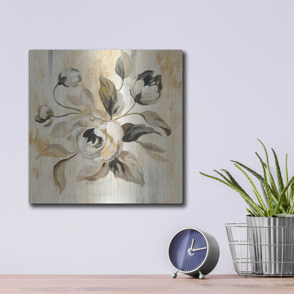 'English Rose II' by Silvia Vassileva – Metal Wall Art, 12x12 room view