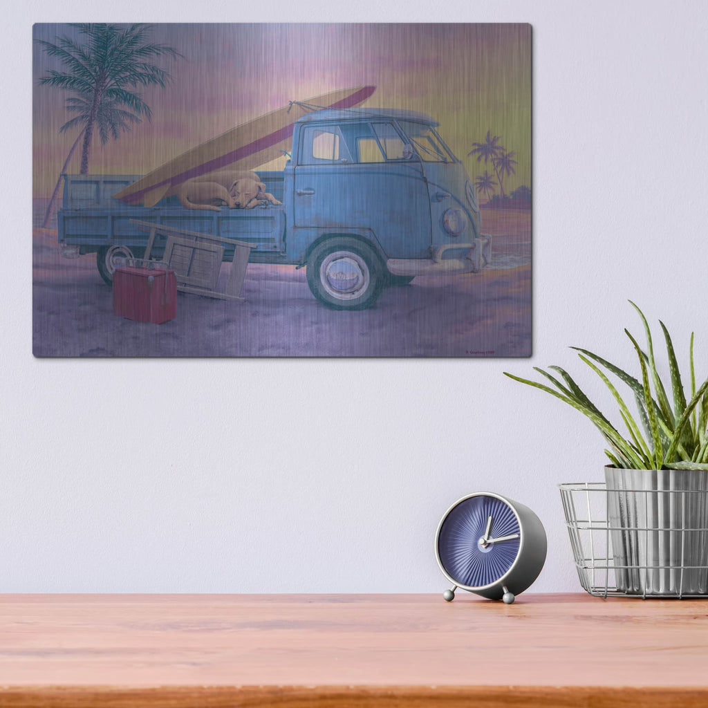 'The Beach Boy' by Richard Courtney – Metal Wall Art, 16x12 room view