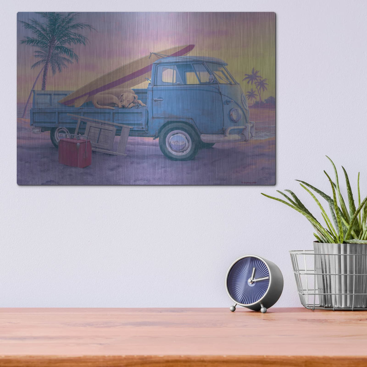 'The Beach Boy' by Richard Courtney – Metal Wall Art, 16x12 room view