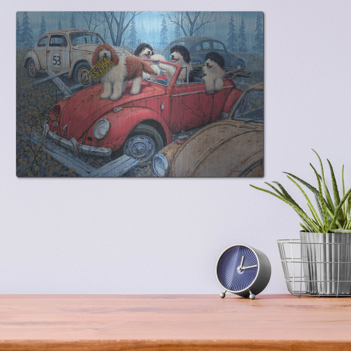 'The Beetles' by Richard Courtney – Metal Wall Art, 16x12 room view