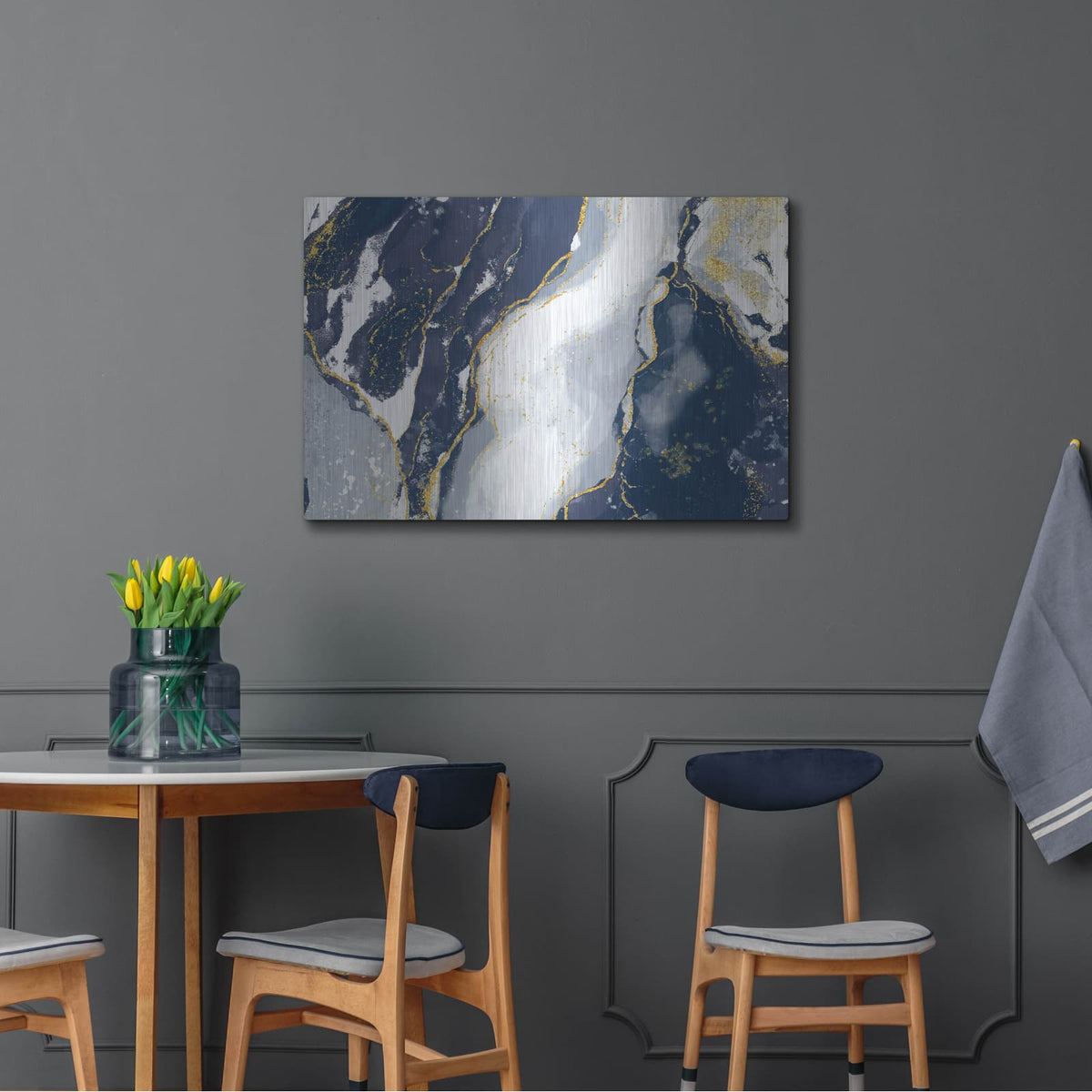 'Indigo Reverie' by Delores Naskrent – Metal Wall Art, 36x24 room view