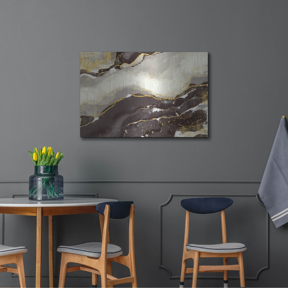 'Bisque Glimmer' by Delores Naskrent – Metal Wall Art, 36x24 room view
