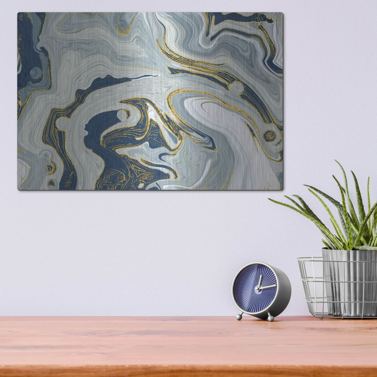 'Marble Heaven' by Delores Naskrent – Metal Wall Art, 16x12 room view