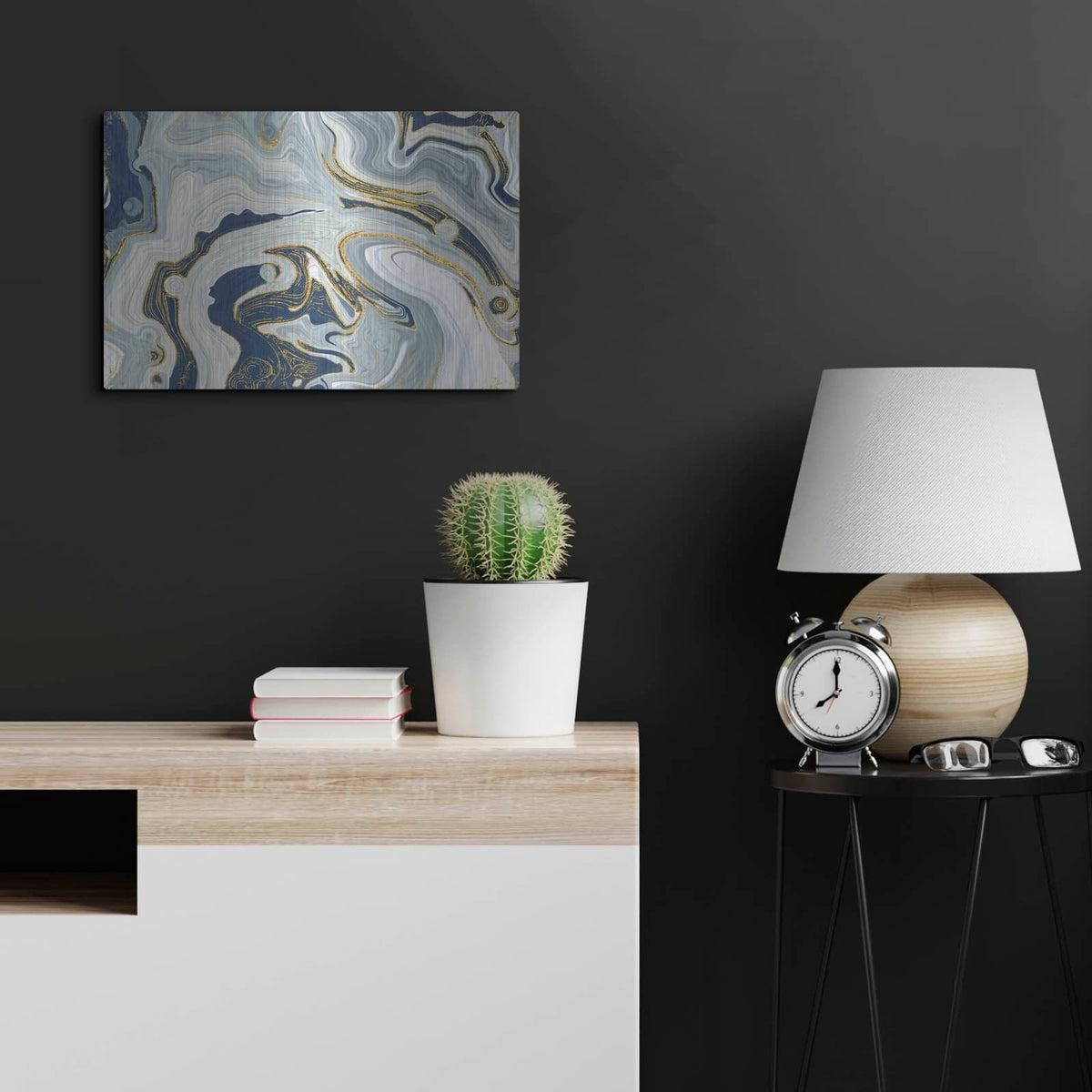 'Marble Heaven' by Delores Naskrent – Metal Wall Art, 24x16 room view