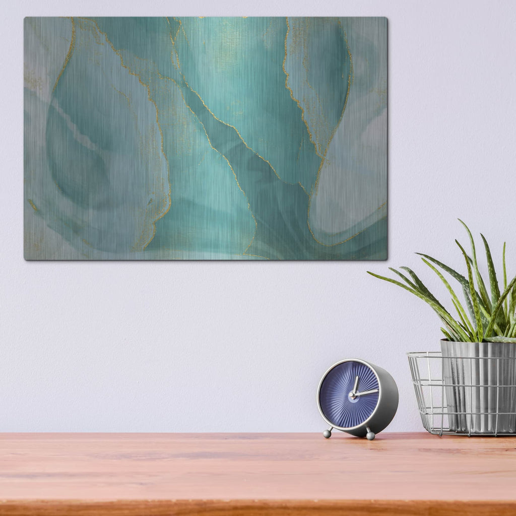 'Shallow Pond' by Delores Naskrent – Metal Wall Art, 16x12 room view