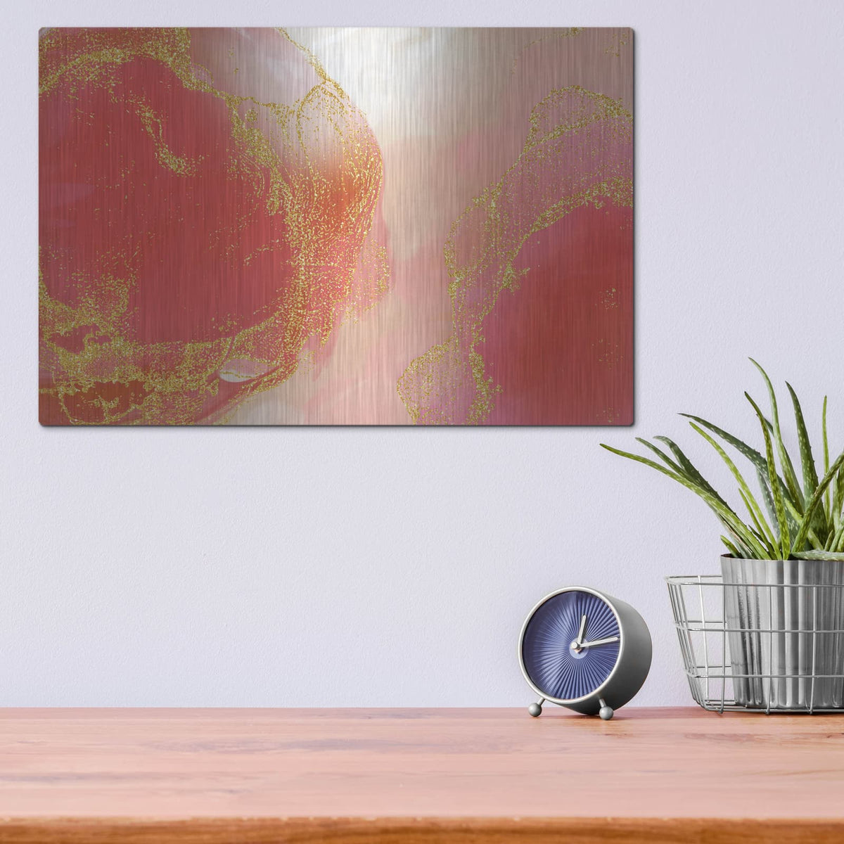 'Pink Dogwood' by Delores Naskrent – Metal Wall Art, 16x12 room view