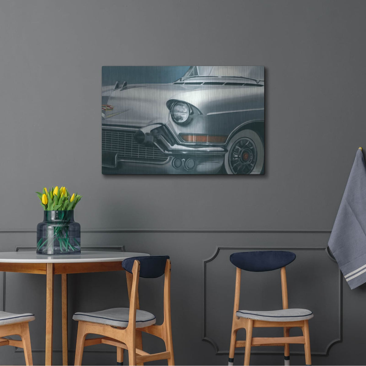 'Vintage Silver Caddy' by Louise Montillio – Metal Wall Art, 36x24 room view