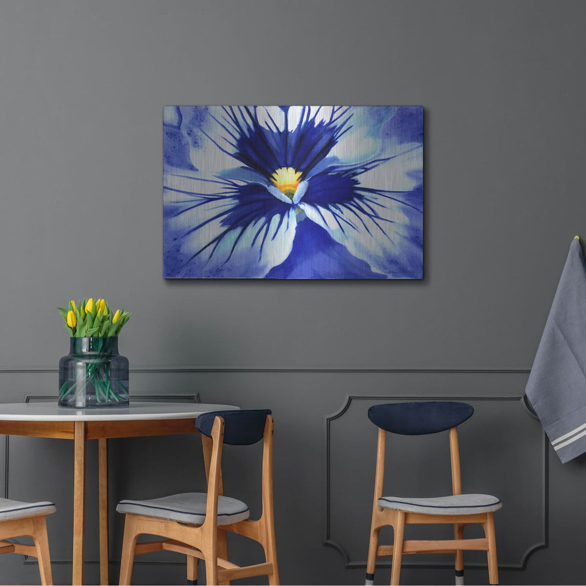 'Pansy Splash' by Louise Montillio – Metal Wall Art, 36x24 room view