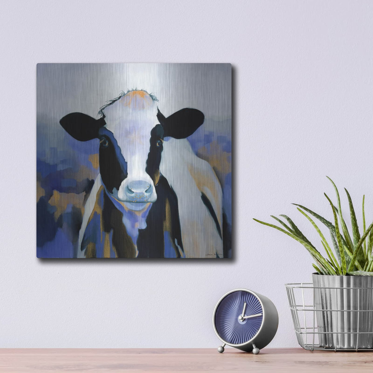 'Wild Blues 2' by Louise Montillio – Metal Wall Art, 12x12 room view