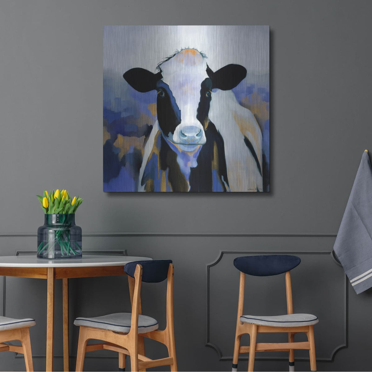 'Wild Blues 2' by Louise Montillio – Metal Wall Art, 36x36 room view