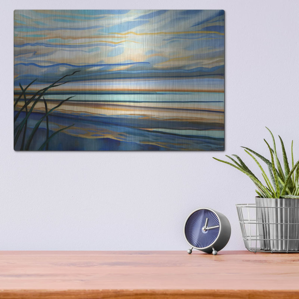 'Shorelines' by Louise Montillio – Metal Wall Art, 16x12 room view