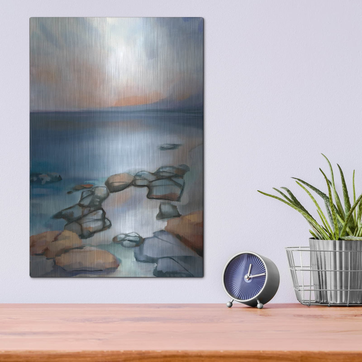 'Tidal Glow' by Louise Montillio – Metal Wall Art, 12x16 room view