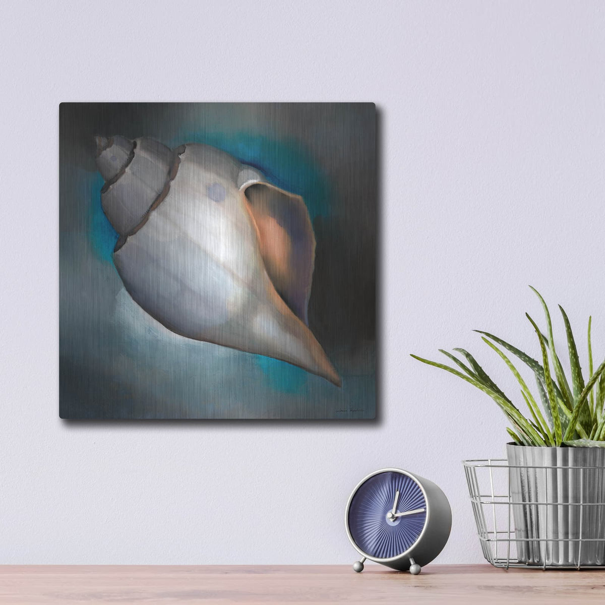 'Sea Shell Glow' by Louise Montillio – Metal Wall Art, 12x12 room view