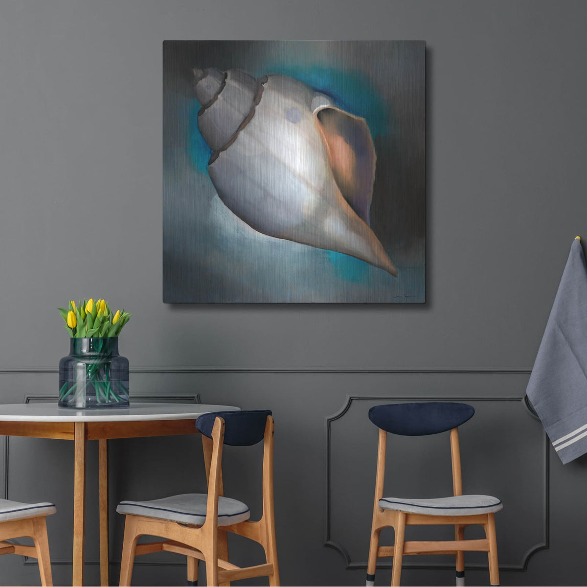 'Sea Shell Glow' by Louise Montillio – Metal Wall Art, 36x36 room view