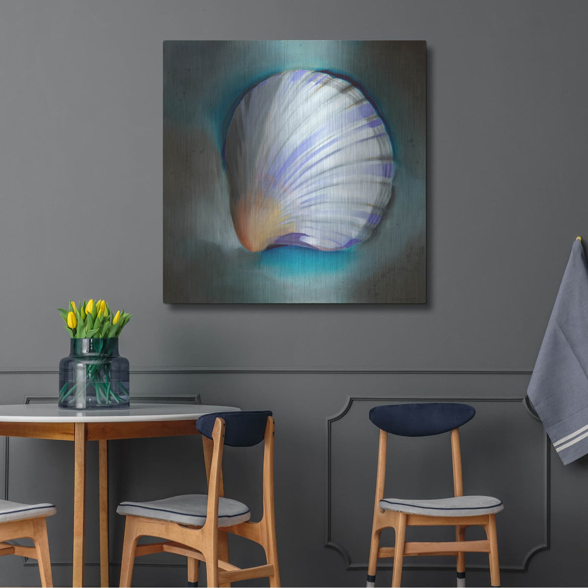 'Clam Shell Glow' by Louise Montillio – Metal Wall Art, 36x36 room view