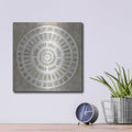 'Neutral Textured Medallion Light' by Silvia Vassileva – Metal Wall Art, 12x12 room view