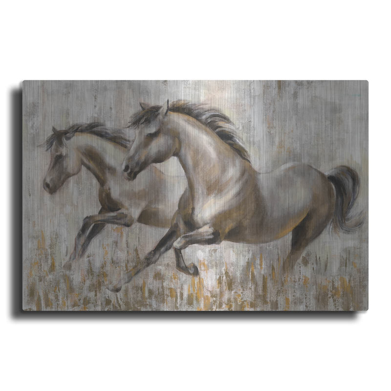 'Running Horses' by Silvia Vassileva – Metal Wall Art