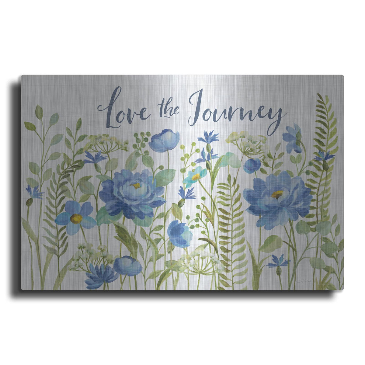 'Botanical Blue II' by Silvia Vassileva – Metal Wall Art