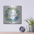 'Botanical Blue VI' by Silvia Vassileva – Metal Wall Art, 12x12 room view