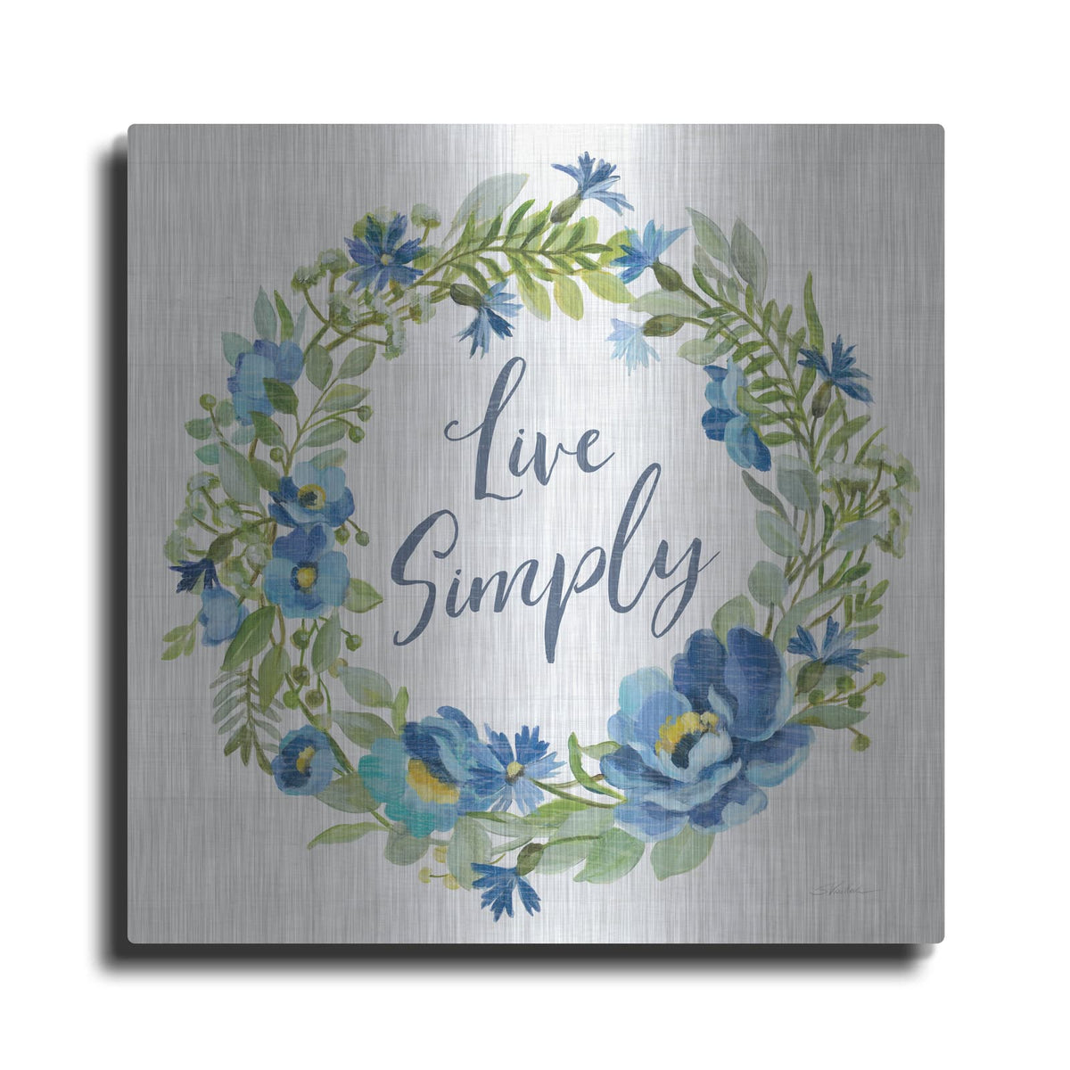 'Botanical Blue VI' by Silvia Vassileva – Metal Wall Art