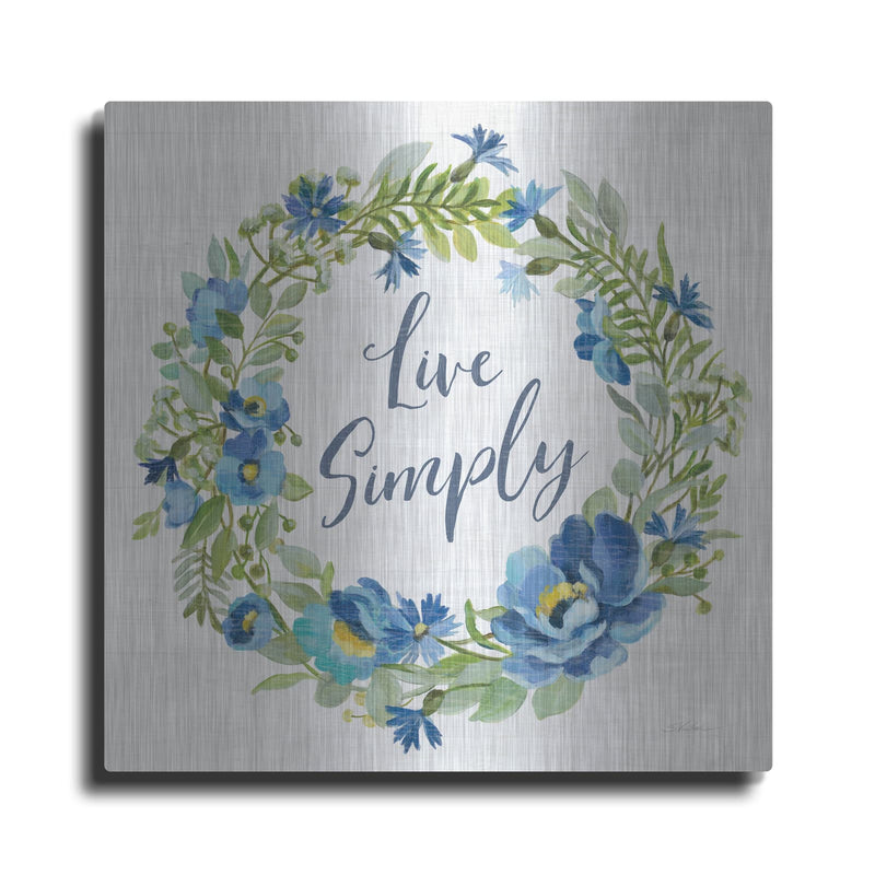 'Botanical Blue VI' by Silvia Vassileva – Metal Wall Art