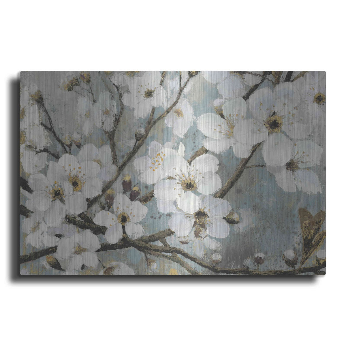 'Cherry Blossoms I BLUE' by James Wiens – Metal Wall Art